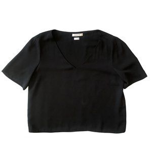 Aritzia Babaton Black Randy Short Sleeve Blouse